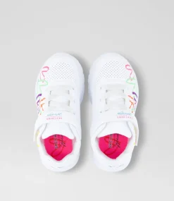SKECHERS Sport School Shoes-Uno Lite Toddler White Multi Sneakers