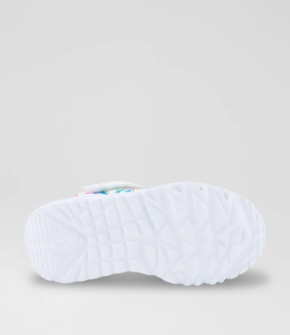 SKECHERS Sport School Shoes-Uno Lite Toddler White Multi Sneakers