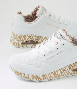 Women SKECHERS Sneakers-Uno White Rose Gold Sneakers