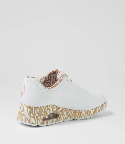 Women SKECHERS Sneakers-Uno White Rose Gold Sneakers
