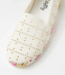 Women I LOVE BILLY Sneakers|Flats-Uppie White Rose Flat Shoes