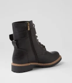Women I LOVE BILLY Boots-Vakka Black Crush Ankle Boots
