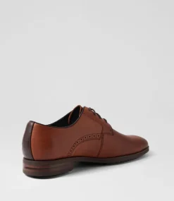 COLORADO Casuals-Valde Cognac Pull Up Leather Lace Up Flats
