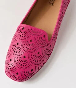 Women SUPERSOFT Comfort|Flats-Valient Fuchsia White Leather Flat Shoes