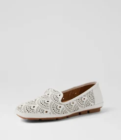 Women SUPERSOFT Comfort|Flats-Valient White Leather Flat Shoes