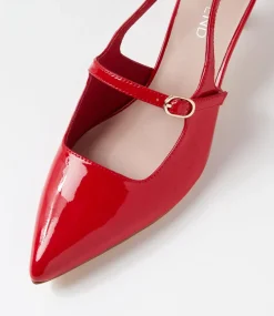 Women TOP END Heels-Vamalia New Red Patent Leather Heels
