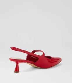 Women TOP END Heels-Vamalia New Red Patent Leather Heels