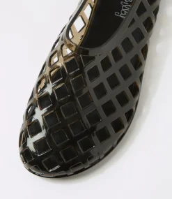Women I LOVE BILLY Flats-Vantello Black Smoke Jelly Flat Shoes