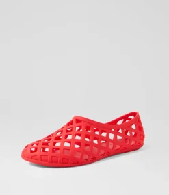 Women I LOVE BILLY Flats-Vantello Red Jelly Flat Shoes
