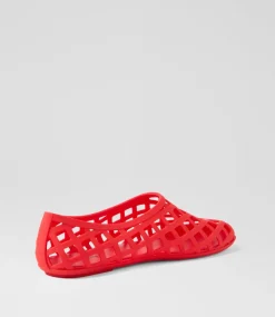 Women I LOVE BILLY Flats-Vantello Red Jelly Flat Shoes