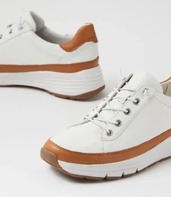 Women SUPERSOFT Comfort|Sneakers-Vellie New Tan White Leather Sneakers