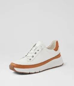 Women SUPERSOFT Comfort|Sneakers-Vellie New Tan White Leather Sneakers