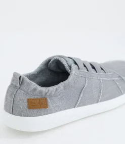 Women BLOWFISH Sneakers-Vex Fog Grey Washed Linen Sneakers