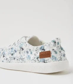 Women BLOWFISH Sneakers-Vex White Blue Floral Canvas Sneakers