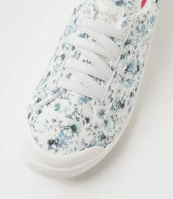 Women BLOWFISH Sneakers-Vex White Blue Floral Canvas Sneakers