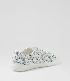 Women BLOWFISH Sneakers-Vex White Blue Floral Canvas Sneakers