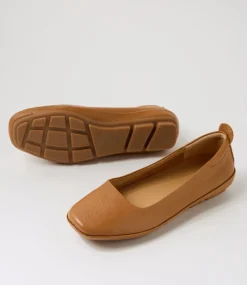 Women SUPERSOFT Comfort|Flats-Victorie Dark Tan Leather Flat Shoes