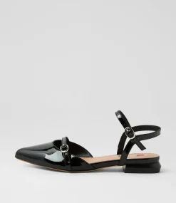 Women I LOVE BILLY Flats-Vinda Black Patent Pu Flat Shoes