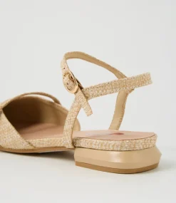 Women I LOVE BILLY Flats-Vinda Natural Synthetic Raffia Flat Shoes