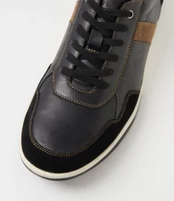 COLORADO Sneakers|Casuals-Vitor Black Leather Sneakers