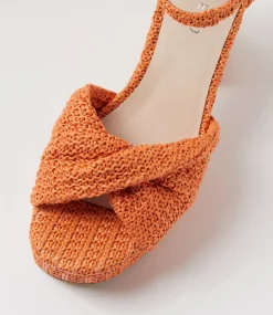 Women TOP END Heels|Sandals-Voday Orange Synthetic Raffia Sandals