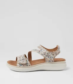 Women I LOVE BILLY Flats|Sandals-Volutae Sand Squares Microsuede Sandals