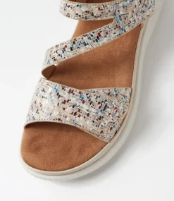 Women I LOVE BILLY Flats|Sandals-Volutae Sand Squares Microsuede Sandals