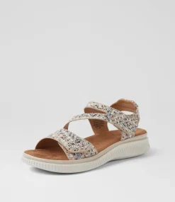 Women I LOVE BILLY Flats|Sandals-Volutae Sand Squares Microsuede Sandals