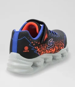 SKECHERS Sport School Shoes-Vortex 2 Toddler Black Blue Orange Sneakers