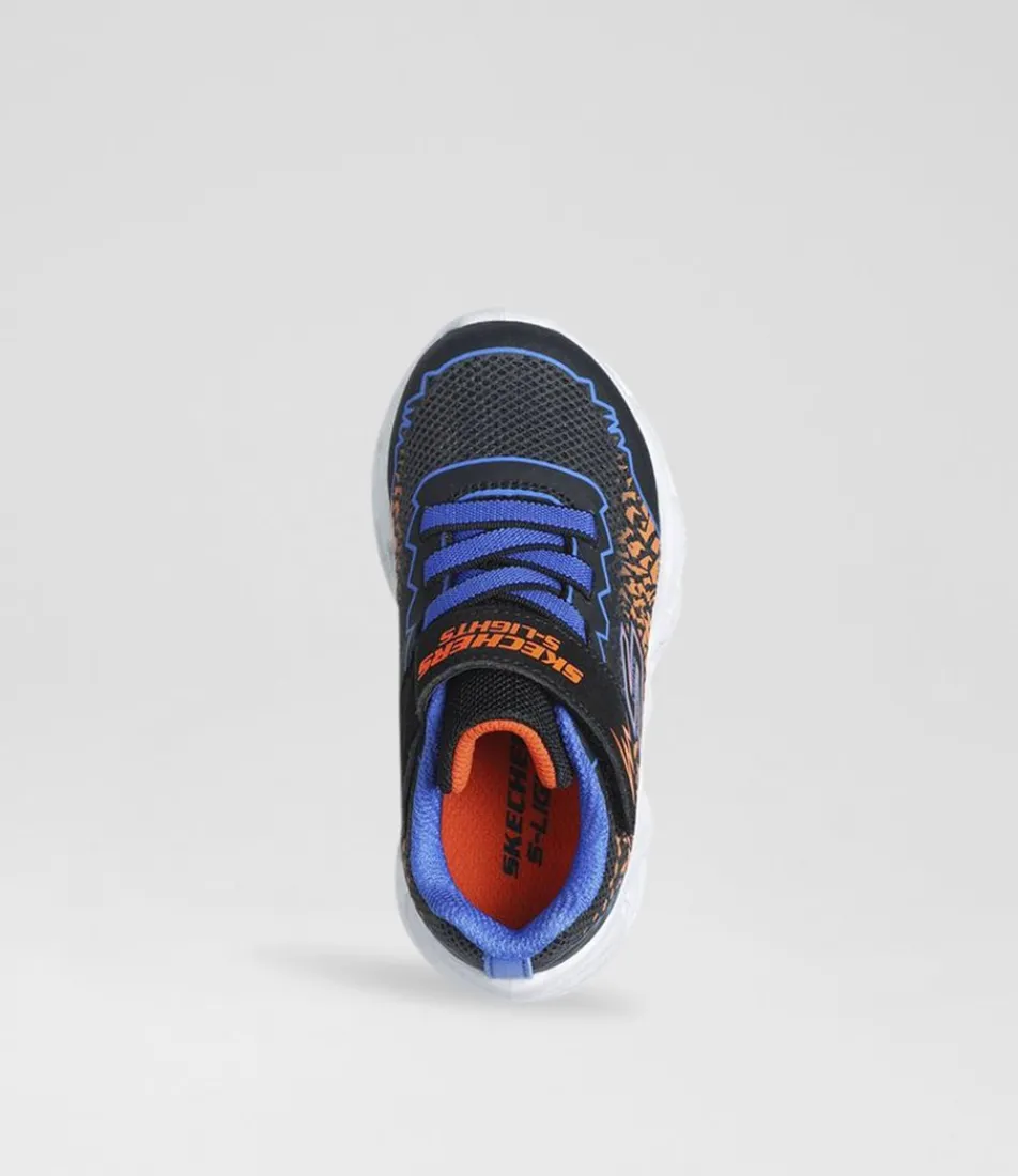 SKECHERS Sport School Shoes-Vortex 2 Toddler Black Blue Orange Sneakers