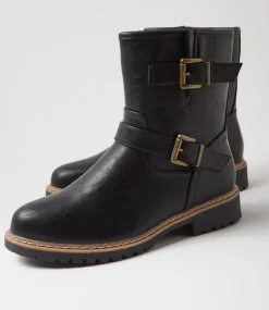 Women I LOVE BILLY Boots-Vulmo Black Crush Ankle Boots