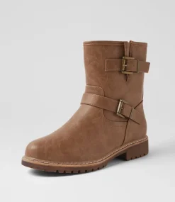 Women I LOVE BILLY Boots-Vulmo Taupe Crush Ankle Boots