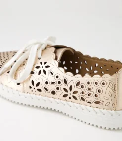 Women SUPERSOFT Comfort|Flats-Wallis Pale Rose Gold Leather Lace Up Flats