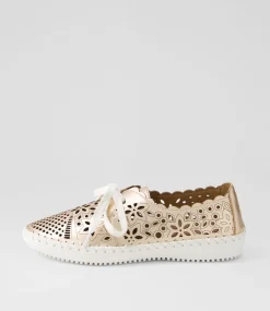 Women SUPERSOFT Comfort|Flats-Wallis Pale Rose Gold Leather Lace Up Flats