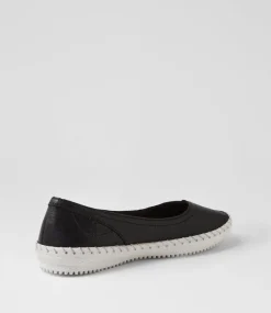 Women SUPERSOFT Flats-Wayson Black Leather Ballet Flats