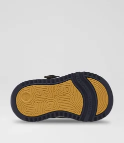 REEBOK Sport School Shoes-Weebok Storm Toddler Brown Navy Gold Leather Sneakers