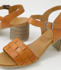 Women DIANA FERRARI Heels|Sandals-Whells Tan Leather Sandals