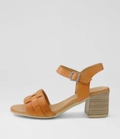 Women DIANA FERRARI Heels|Sandals-Whells Tan Leather Sandals