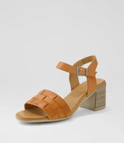 Women DIANA FERRARI Heels|Sandals-Whells Tan Leather Sandals