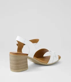 Women DIANA FERRARI Heels|Sandals-Whells White Leather Sandals