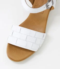 Women DIANA FERRARI Heels|Sandals-Whells White Leather Sandals