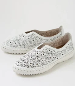 Women SUPERSOFT Comfort|Flats-Willow White Leather Flat Shoes