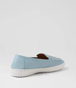 Women SUPERSOFT Comfort|Flats-Wineta Light Blue Silver Leather Flat Shoes