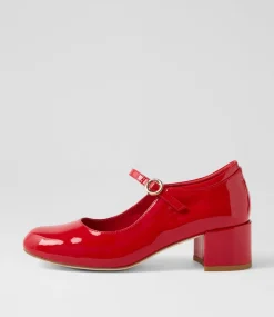 Women TOP END Mary Janes|Heels-Wiseley New Red Patent Leather Mary Jane Heels