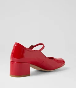 Women TOP END Mary Janes|Heels-Wiseley New Red Patent Leather Mary Jane Heels