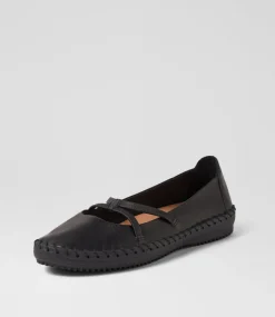 Women SUPERSOFT Comfort|Mary Janes-Wonderful Black Leather Flat Shoes