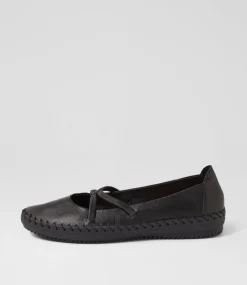 Women SUPERSOFT Comfort|Mary Janes-Wonderful Black Leather Flat Shoes