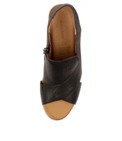 Women DIANA FERRARI Heels|Sandals-WONDIR BLACK LEATHER