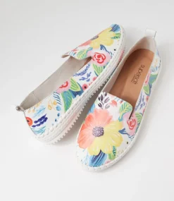 Women SUPERSOFT Comfort|Flats-Wower White Bloom Leather Flat Shoes