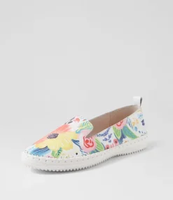 Women SUPERSOFT Comfort|Flats-Wower White Bloom Leather Flat Shoes